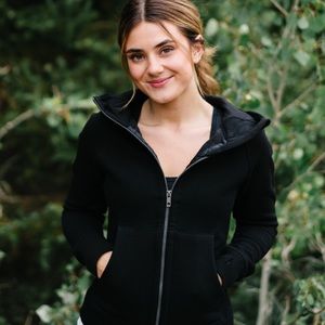 Black Zipper Zyia Sweatshirt Hoodie